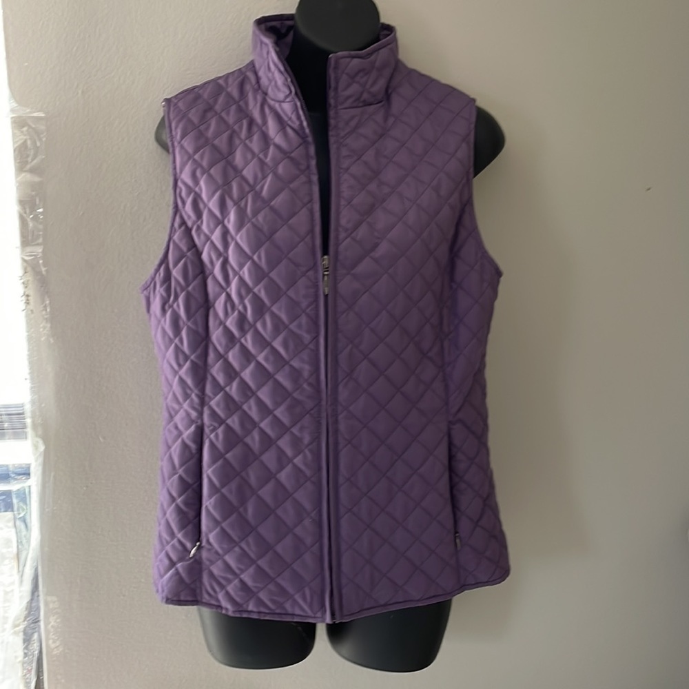 Small purple Eddie Bauer quilted full zip vest